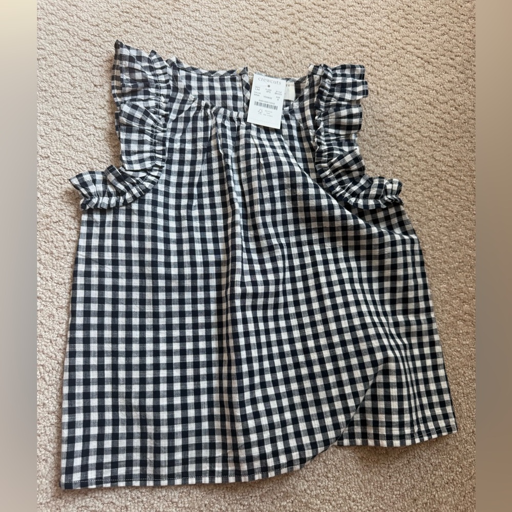 Jcrew navy gingham top. NWT. Size small.
